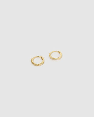 Izoa Rae Small Huggie Earrings Gold