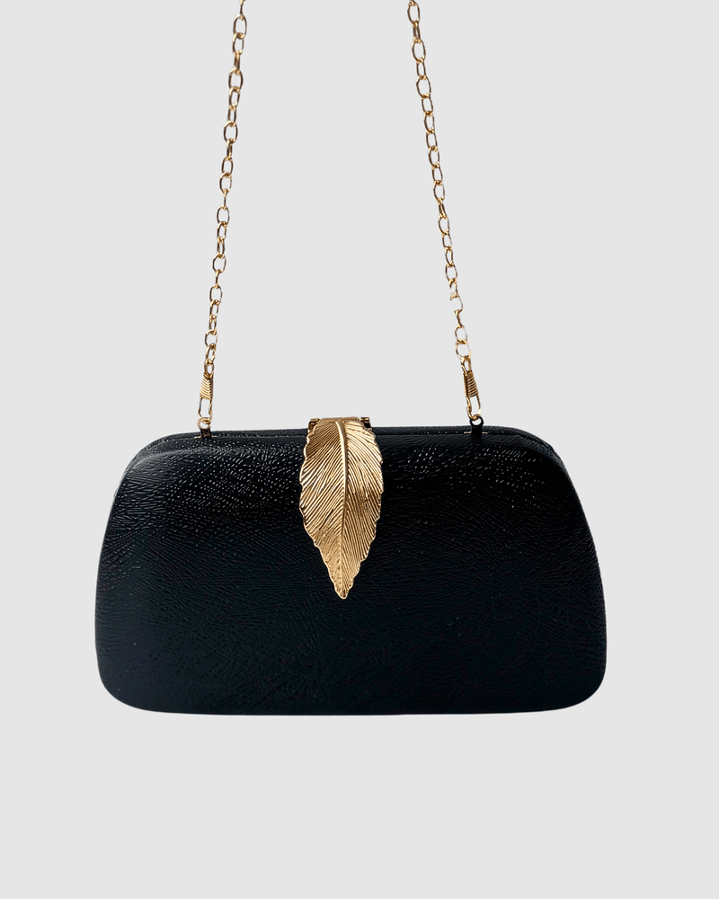 Izoa Rebecca Clutch Black Vegan Leather