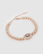 Izoa Romania Evil eye Tennis Bracelet Rose Gold