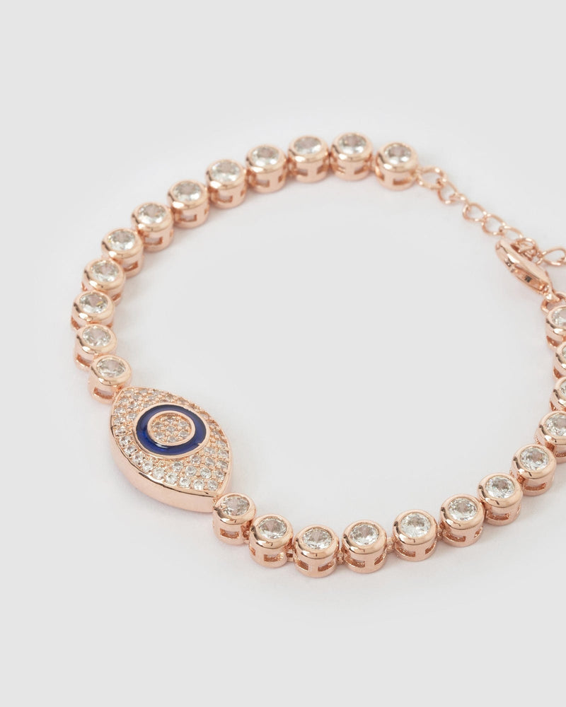 Izoa Romania Evil eye Tennis Bracelet Rose Gold