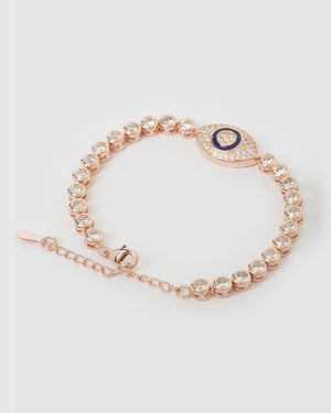 Izoa Romania Evil eye Tennis Bracelet Rose Gold