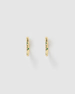 Izoa Rosetta Hoop Earrings Gold Green