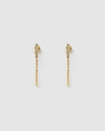 Izoa Sandra Drop Stud Earrings Gold