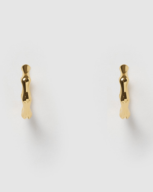 Izoa Sculpt Huggie Earrings Gold