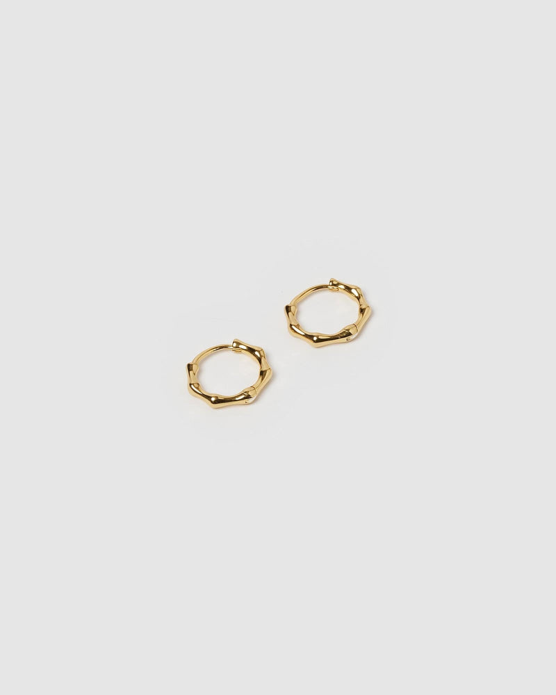 Izoa Sculpt Huggie Earrings Gold