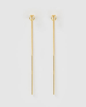 Izoa Sienna Thread Earrings Gold