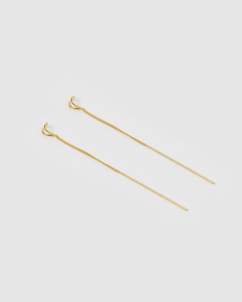 Izoa Sienna Thread Earrings Gold