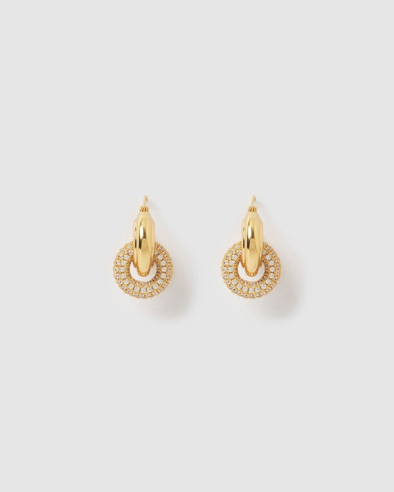 Izoa Sofia Huggie Earrings Gold