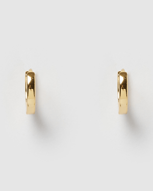 Izoa Solid Huggie Earrings Gold