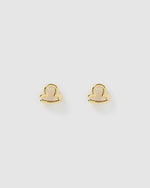 Izoa Libra Star Sign Symbol Stud Gold