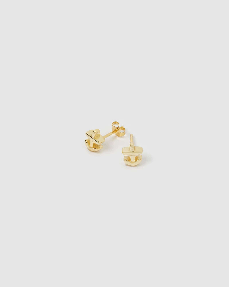 Izoa Sagittarius Star Sign Symbol Stud Gold