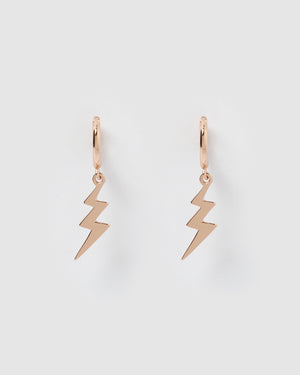 Izoa Stormi Huggie Earrings Rose Gold