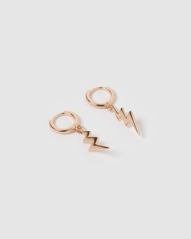 Izoa Stormi Huggie Earrings Rose Gold