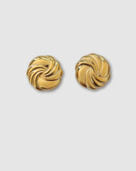 Izoa Swirl Stud Earrings Gold