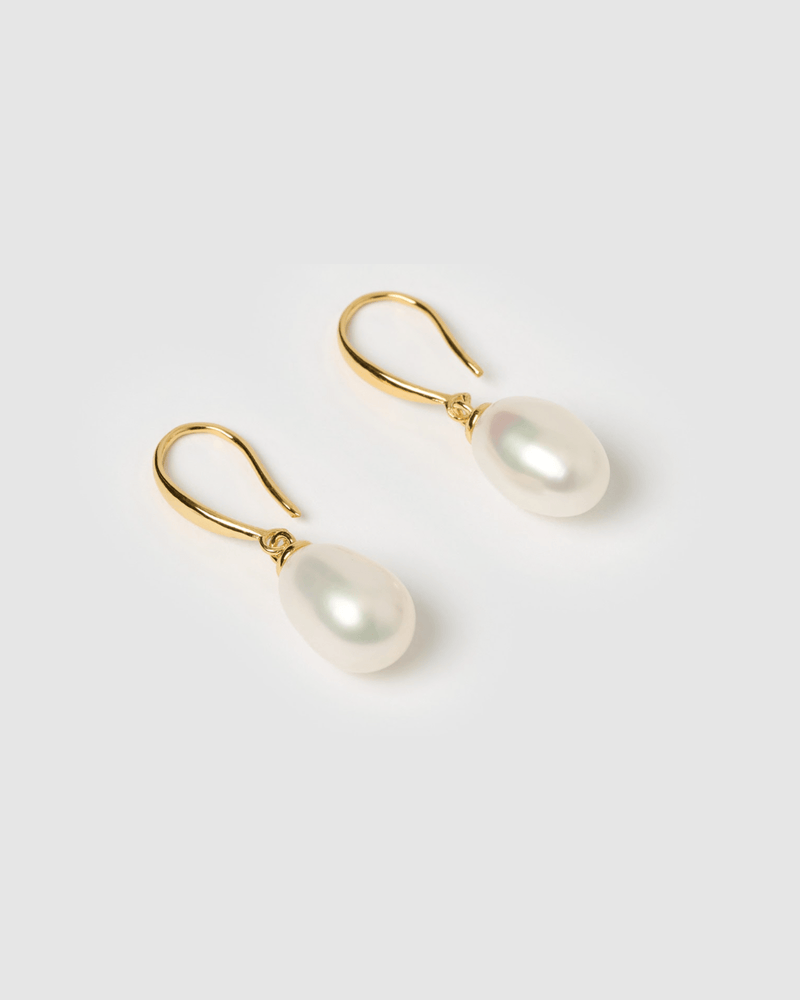 Izoa Sylvia Earrings Gold Freshwater Pearl