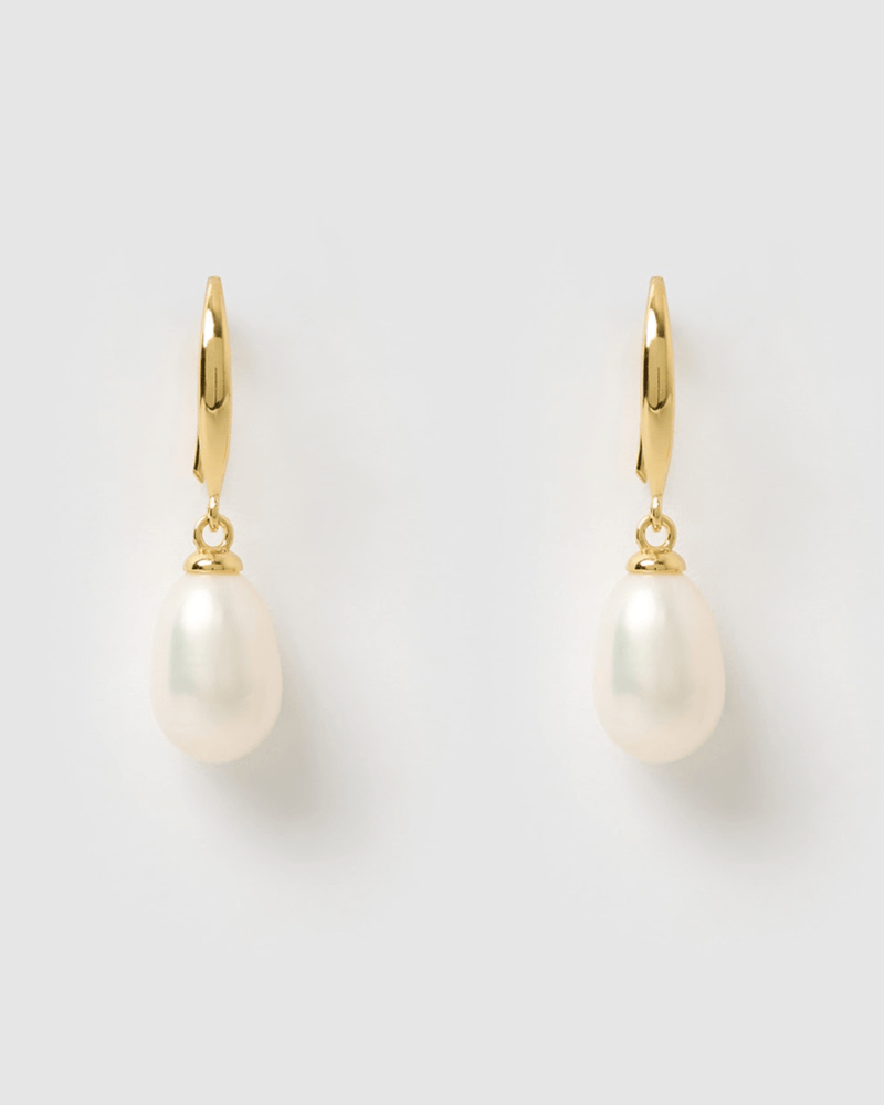 Izoa Sylvia Earrings Gold Freshwater Pearl