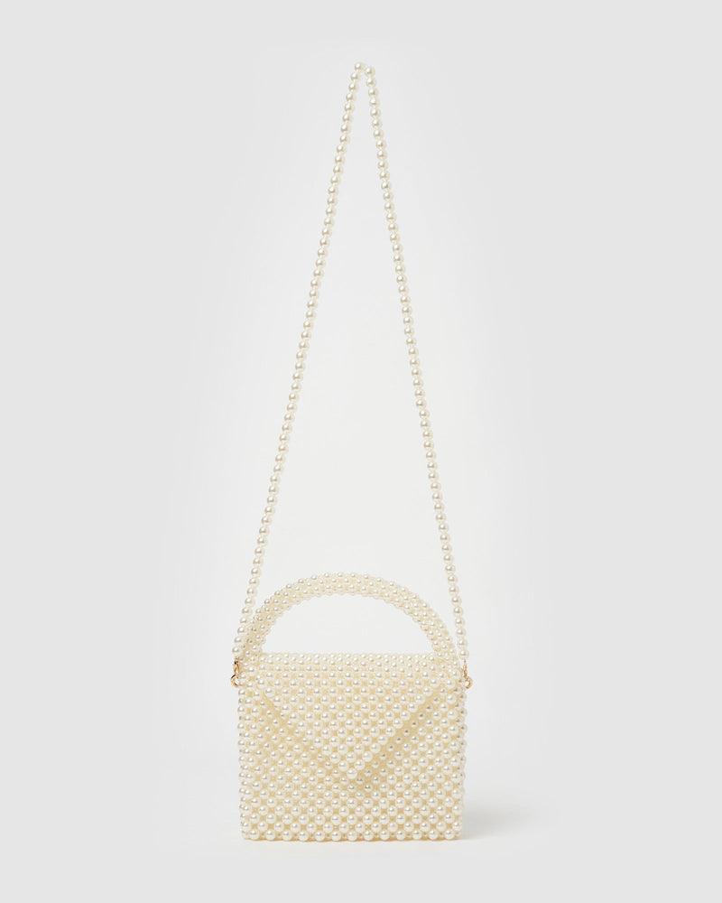 Izoa Tiffany Pearl Handbag White