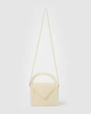 Izoa Tiffany Pearl Handbag White