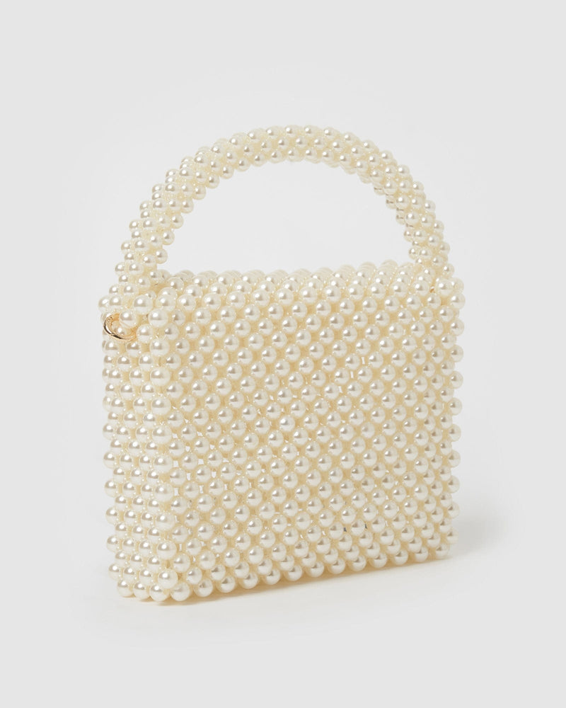 Izoa Tiffany Pearl Handbag White