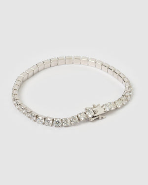 Izoa Willow Tennis Bracelet Silver