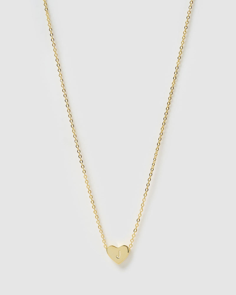 Izoa Kids Heart Alphabet Letter J Necklace Gold