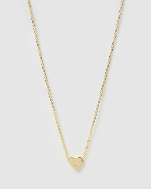 Izoa Kids Heart Alphabet Letter J Necklace Gold