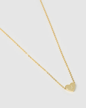 Izoa Kids Heart Alphabet Letter J Necklace Gold