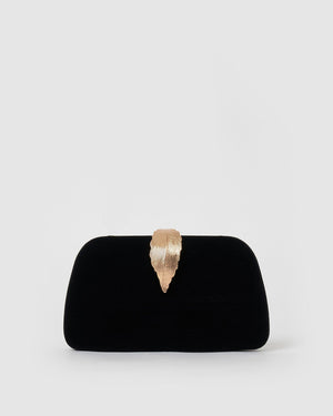 Izoa Bags Izoa Rebecca Clutch Black Velvet IZOA-REBCLUTCH-BLCK