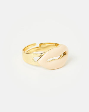 Izoa Lips Ring Gold Nude