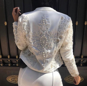 MARGARET White Lace Dressy Jacket