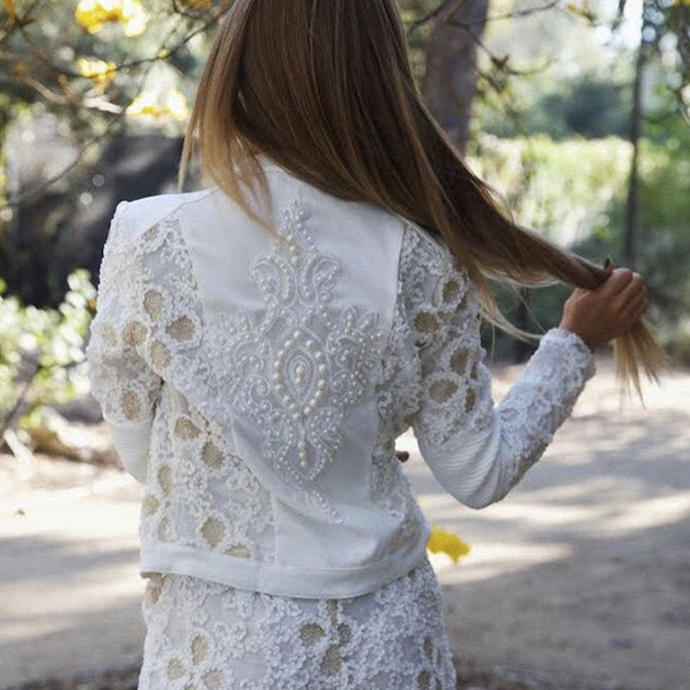 MARGARET White Lace Dressy Jacket