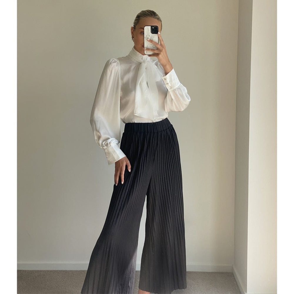 TEENA Black High Waist Wide Leg Pull On Culottes