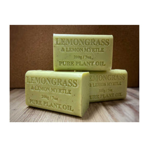 65x 200g Plant Oil Soap Lemongrass Lemon Myrtle Pure Vegetable Bar Australian