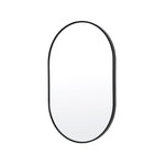 La Bella Black Wall Mirror Oval Aluminum Frame Makeup Decor Bathroom Vanity 50x75cm