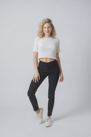 Stretch Denim Jeggings - black jegging jeans with a high waist