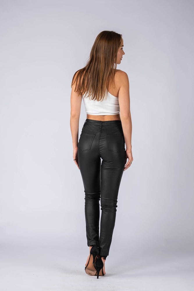 High Waist Faux Leather Skinny Pants | Windsor